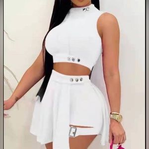 White Skirt Set with matching Sleeveless top